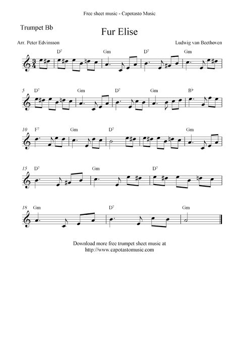 fur elise trumpet sheet music|fur elise complete sheet music.